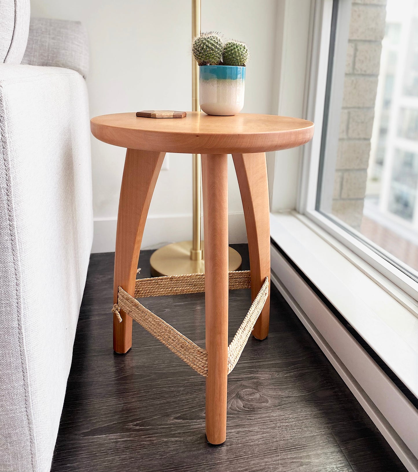 West Coast End Table & Stool - thestableswoodshop