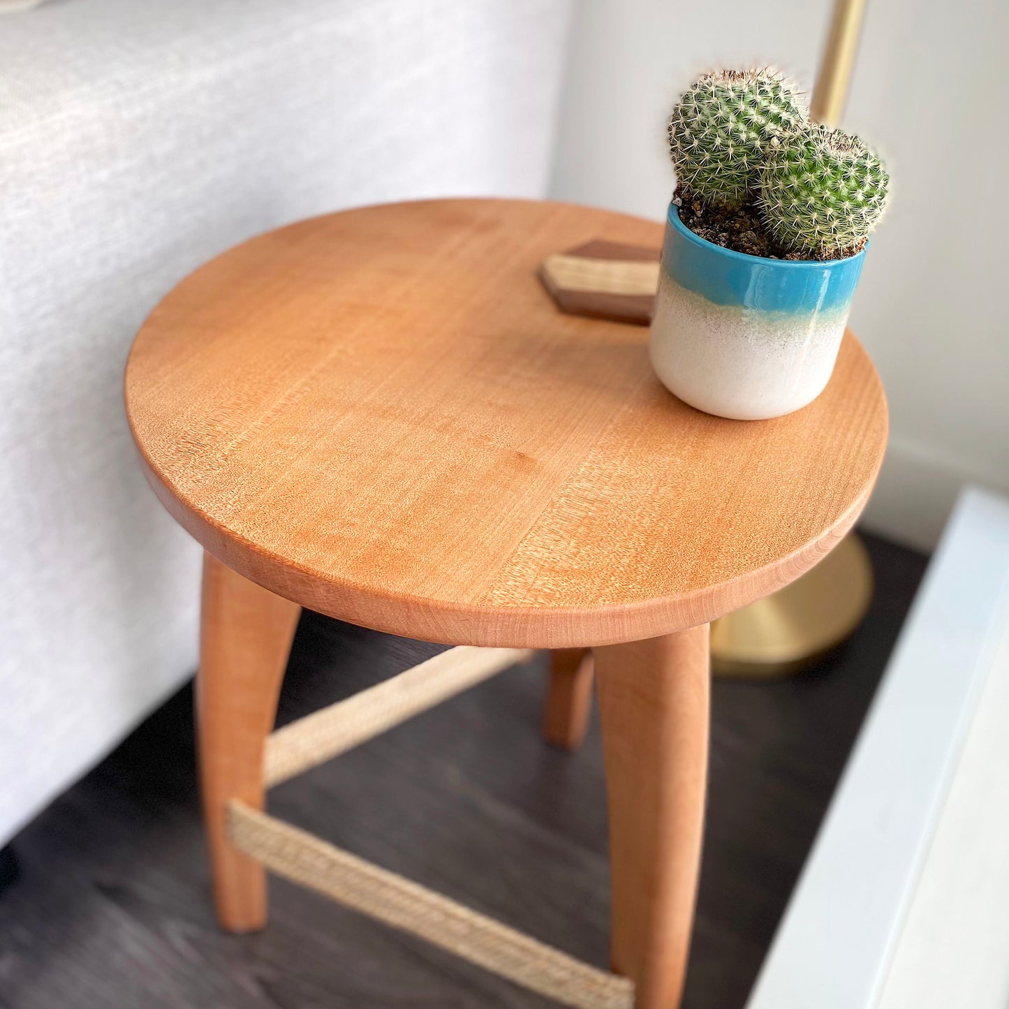 West Coast End Table & Stool - thestableswoodshop